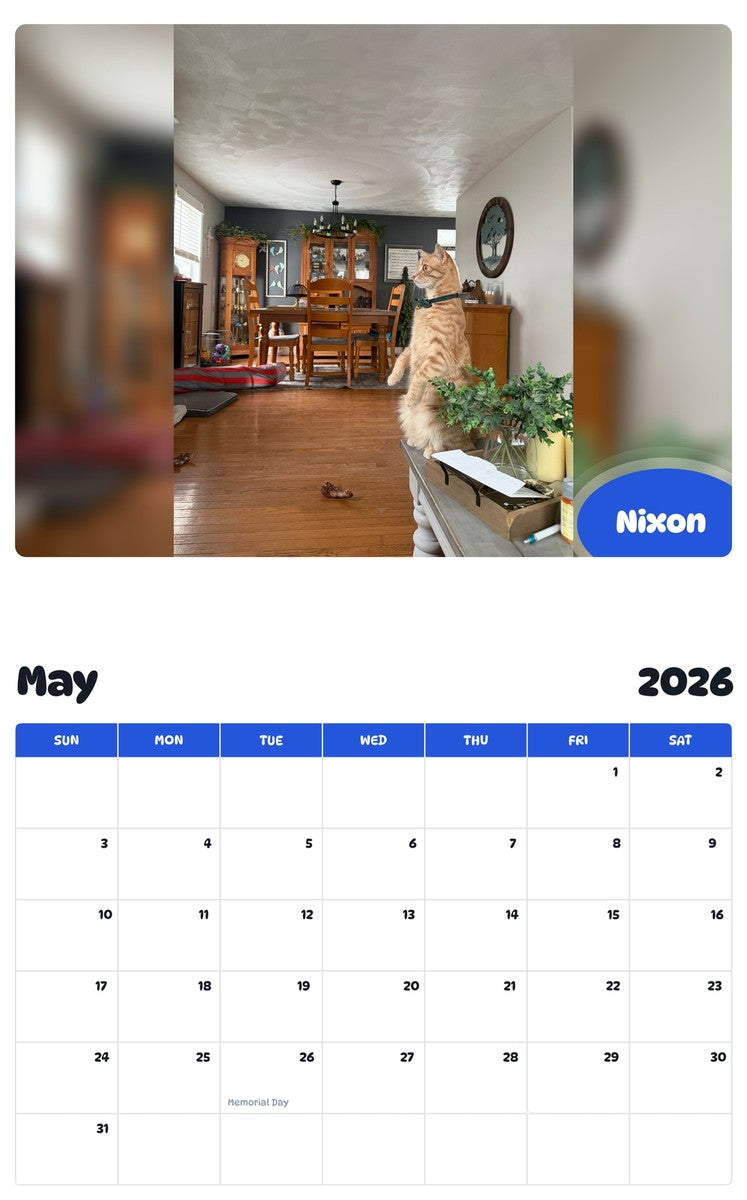 2026 - 2027 Nixon - Pawidols Pet Calendar