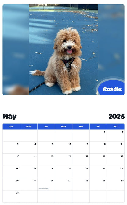2026 - 2027 Roadie - Pawidols Pet Calendar