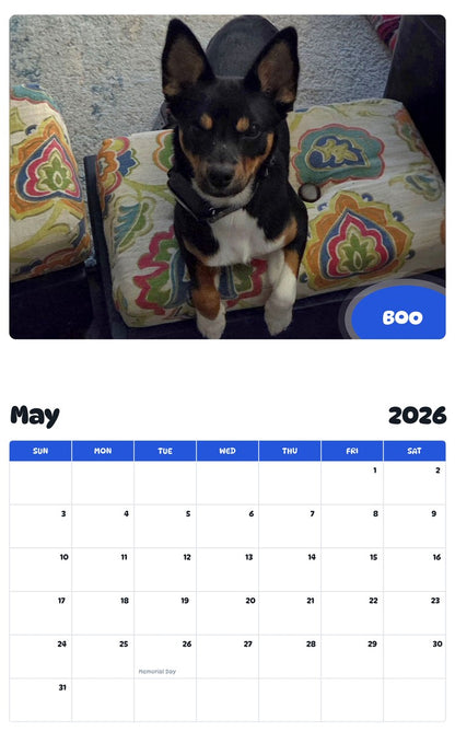2026 - 2027 BOO - Pawidols Pet Calendar