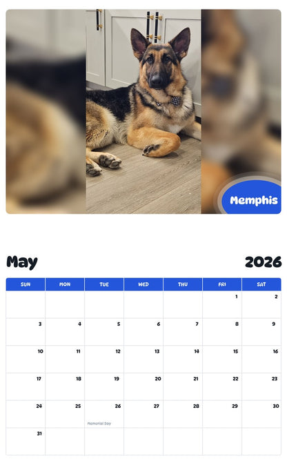 2026 - 2027 Memphis - Pawidols Pet Calendar