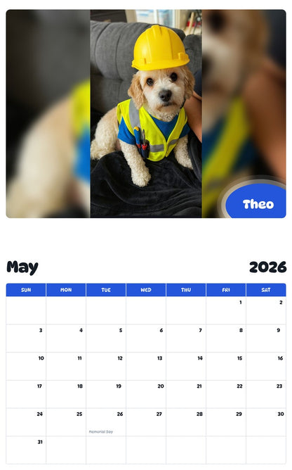 2026 - 2027 Theo - Pawidols Pet Calendar