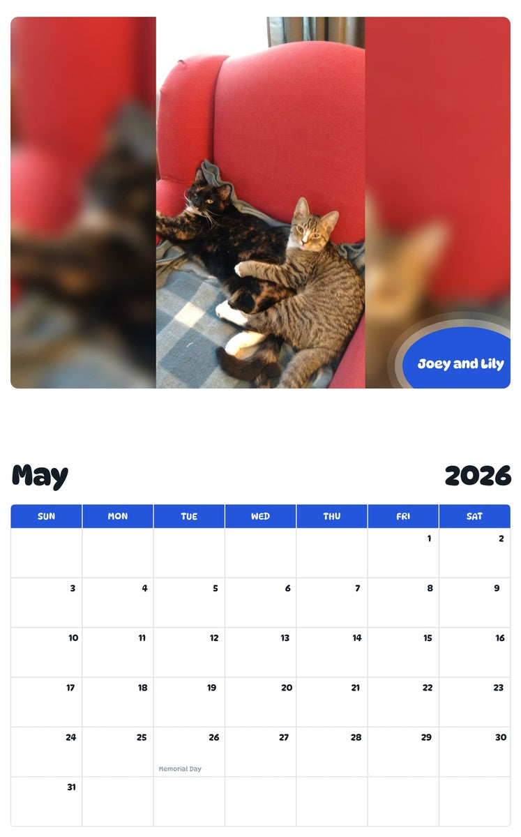 2026 - 2027 Joey and Lily - Pawidols Pet Calendar