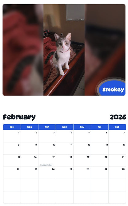 October 2025 - September 2026 Smokey - Pawidols Pet Calendar