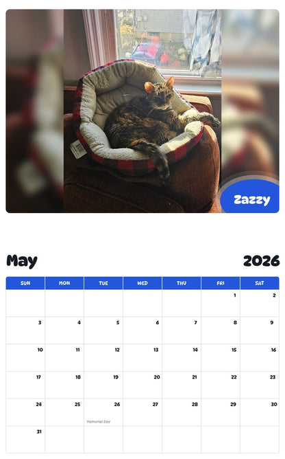 2026 - 2027 Zazzy - Pawidols Pet Calendar