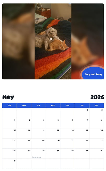 2026 - 2027 Toby and Rocky - Pawidols Pet Calendar