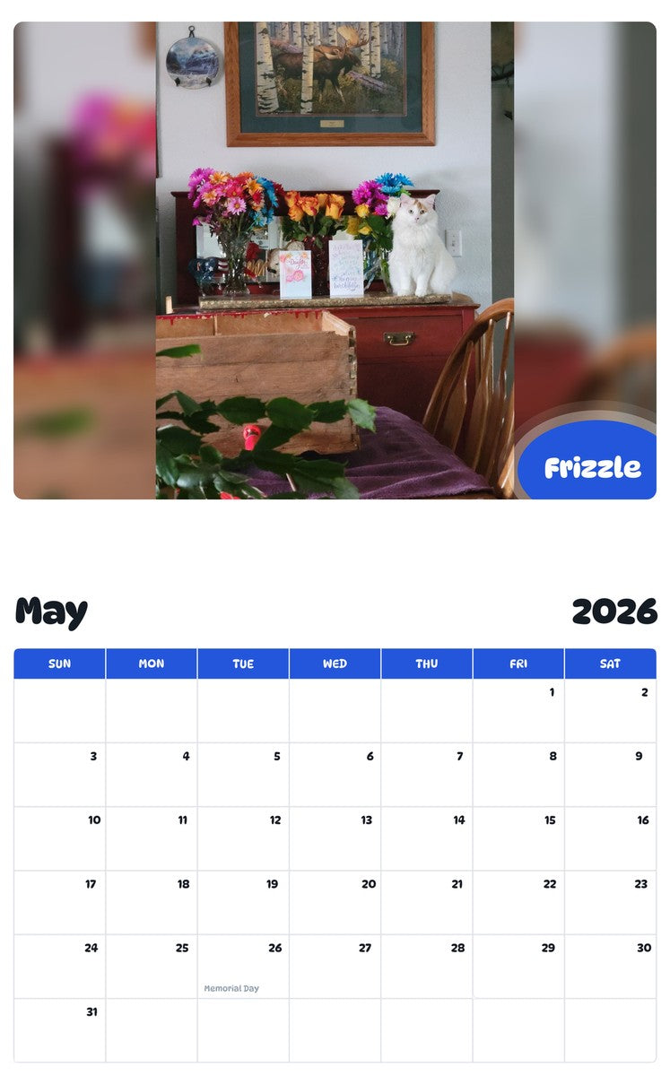 2026 - 2027 Frizzle - Pawidols Pet Calendar