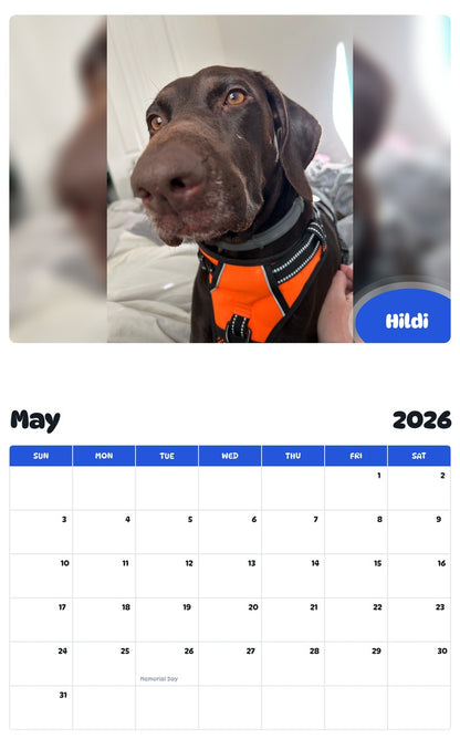 2026 - 2027 Hildi - Pawidols Pet Calendar