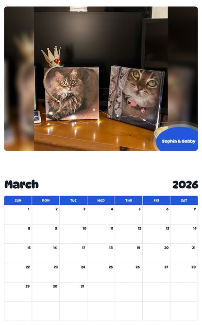 November 2025 - October 2026 Sophia & Gabby - Pawidols Pet Calendar