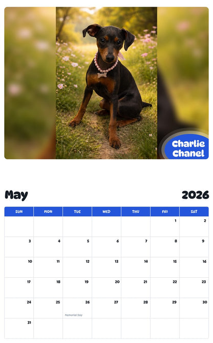 2026 - 2027 Charlie Chanel - Pawidols Pet Calendar