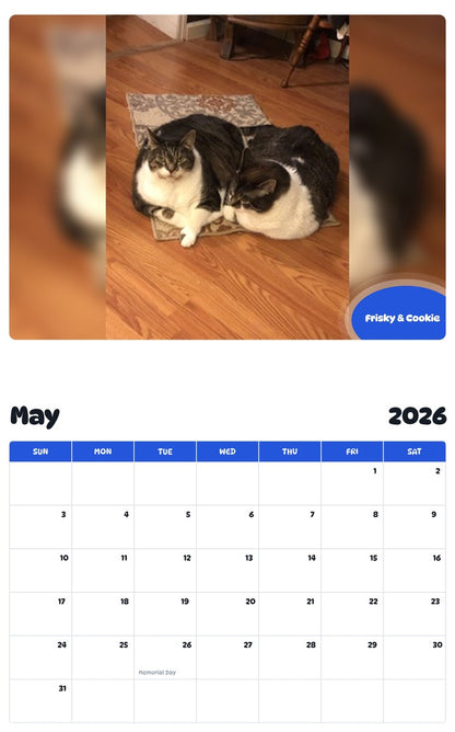 2026 - 2027 Frisky & Cookie - Pawidols Pet Calendar