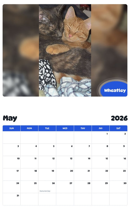 2026 - 2027 Wheatley - Pawidols Pet Calendar