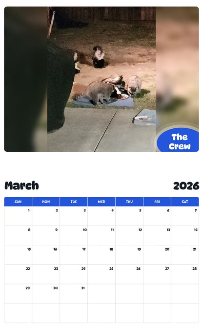 November 2025 - October 2026 The Crew - Pawidols Pet Calendar