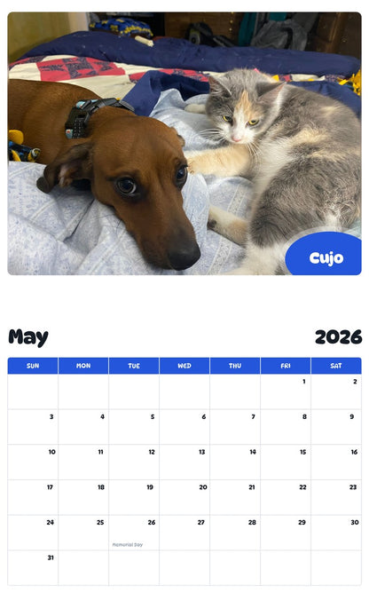 2026 - 2027 Cujo - Pawidols Pet Calendar