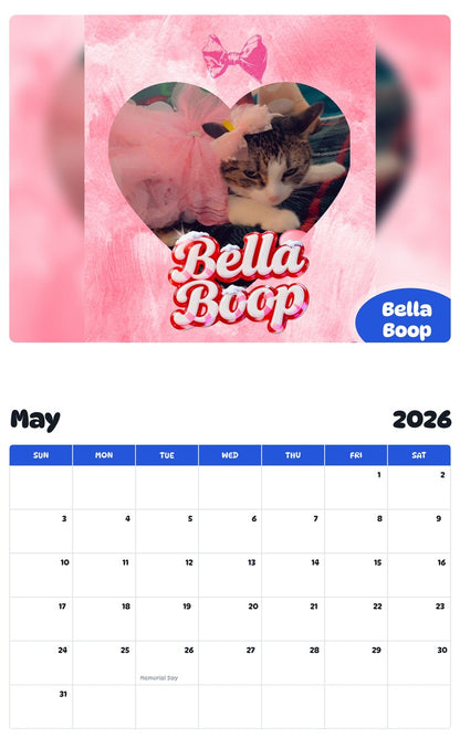 2026 - 2027 Bella Boop - Pawidols Pet Calendar