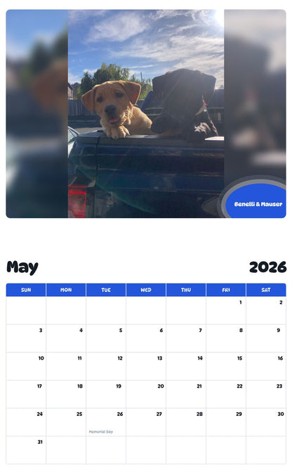 2026 - 2027 Benelli & Mauser - Pawidols Pet Calendar