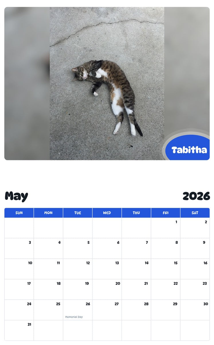 2026 - 2027 Tabitha - Pawidols Pet Calendar