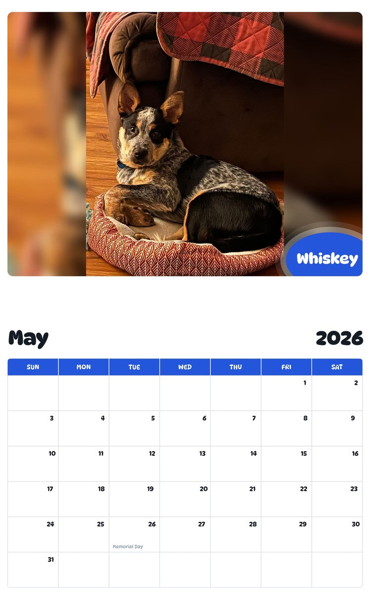 2026 - 2027 Whiskey - Pawidols Pet Calendar