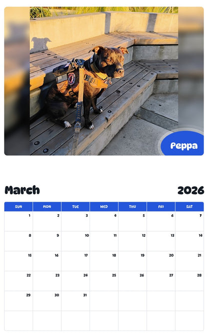 November 2025 - October 2026 Peppa - Pawidols Pet Calendar