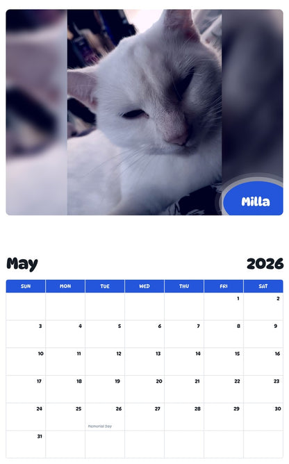 2026 - 2027 Milla - Pawidols Pet Calendar