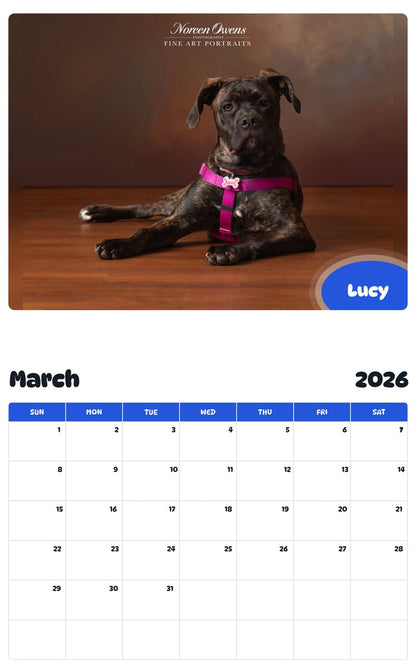 November 2025 - October 2026 Lucy - Pawidols Pet Calendar