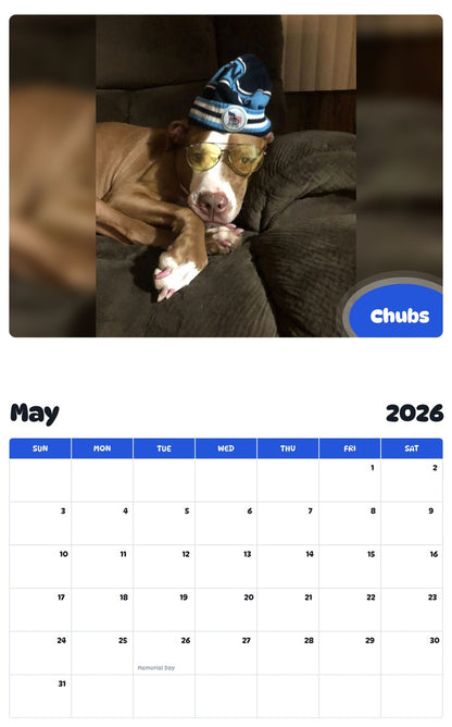 2026 - 2027 Chubs - Pawidols Pet Calendar