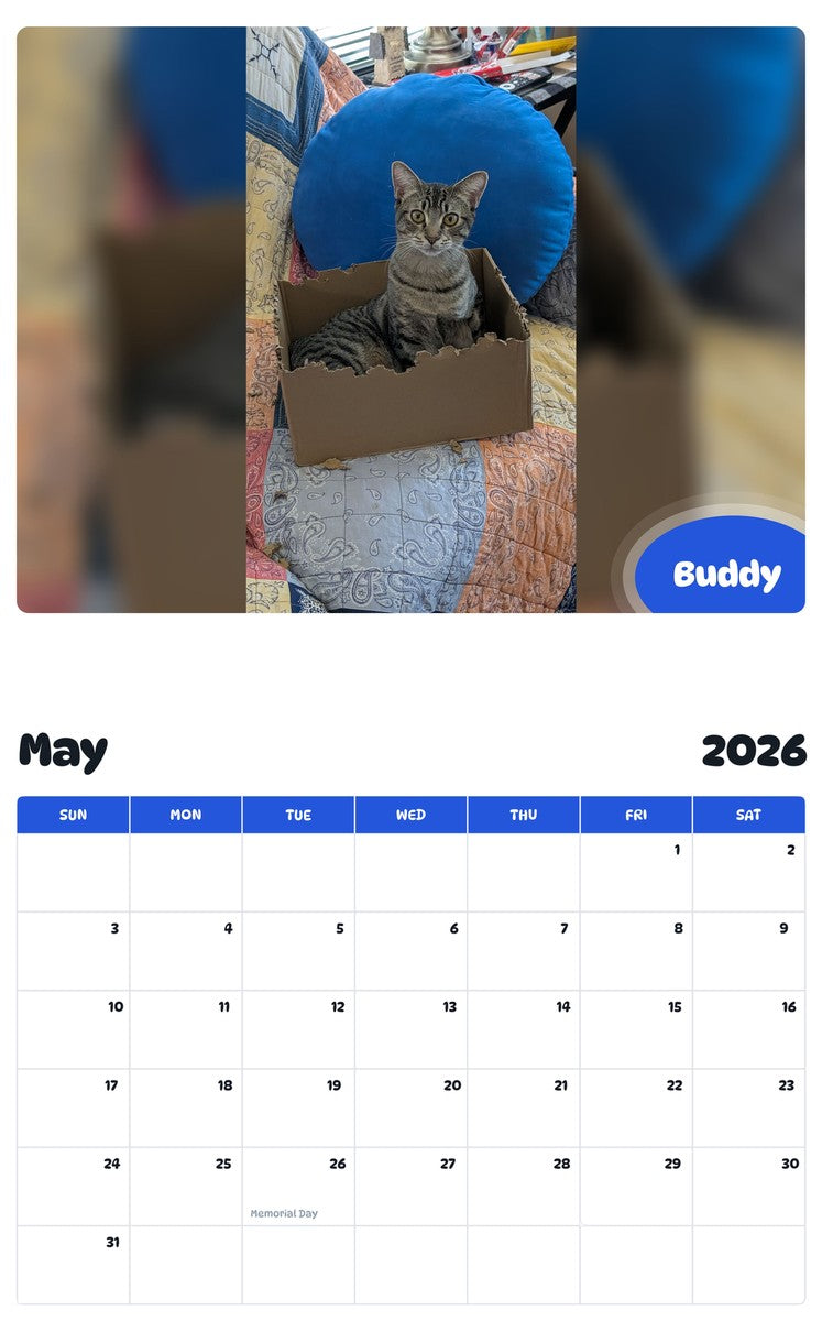 2026 - 2027 Buddy - Pawidols Pet Calendar