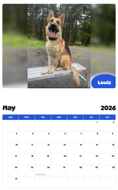 2026 - 2027 Louis - Pawidols Pet Calendar