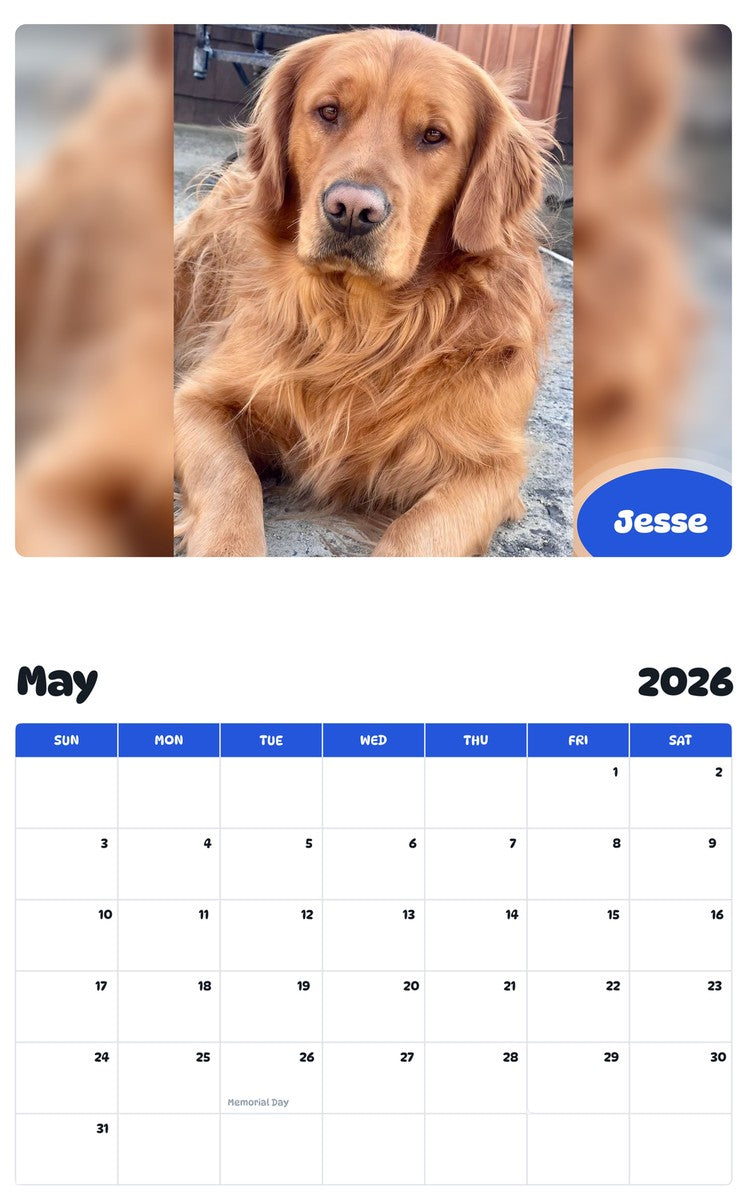 2026 - 2027 Jesse - Pawidols Pet Calendar