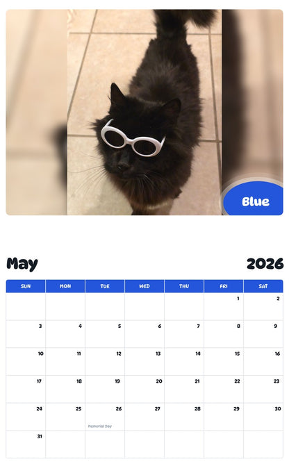 2026 - 2027 Blue - Pawidols Pet Calendar