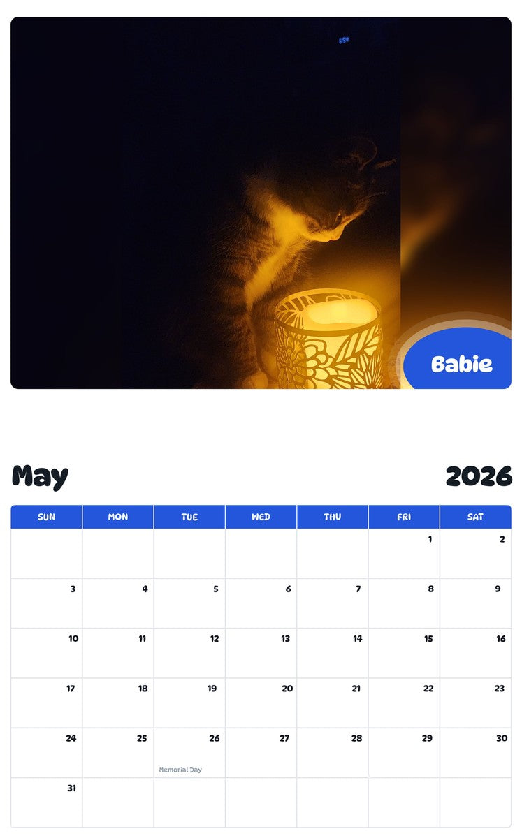 2026 - 2027 Babie - Pawidols Pet Calendar
