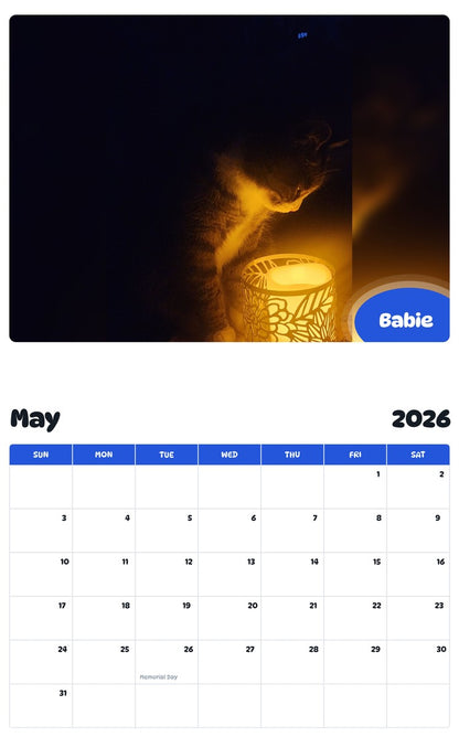 2026 - 2027 Babie - Pawidols Pet Calendar