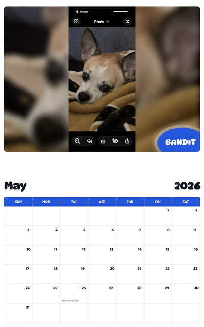 2026 - 2027 BANDIT - Pawidols Pet Calendar