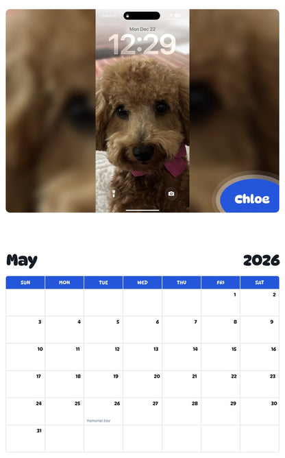 2026 - 2027 Chloe - Pawidols Pet Calendar