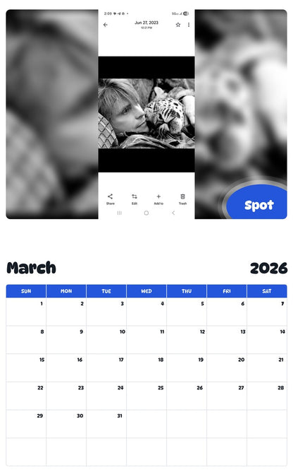November 2025 - October 2026 Spot - Pawidols Pet Calendar