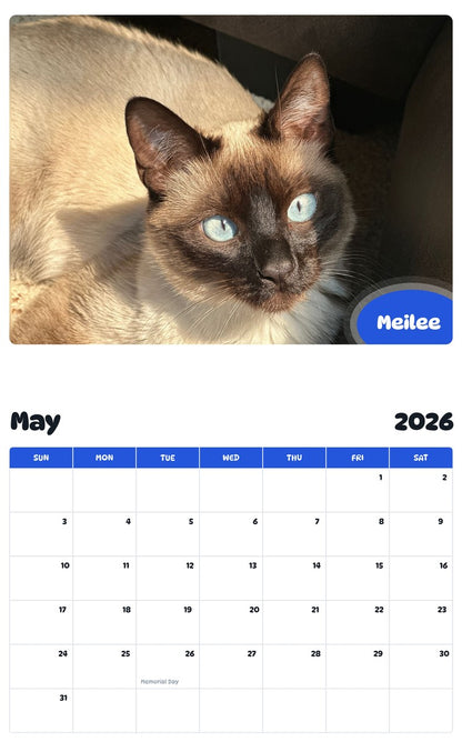 2026 - 2027 Meilee - Pawidols Pet Calendar