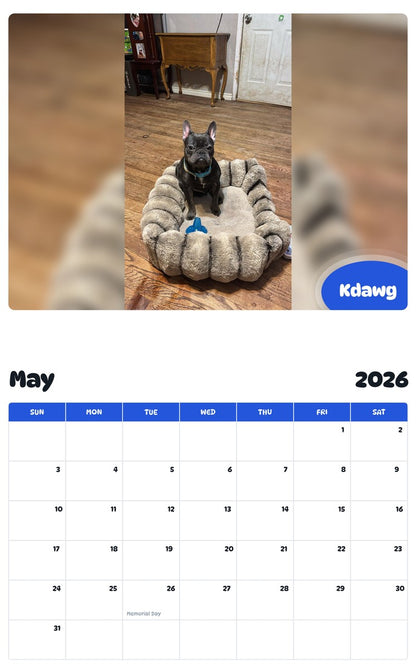 2026 - 2027 Kdawg - Pawidols Pet Calendar