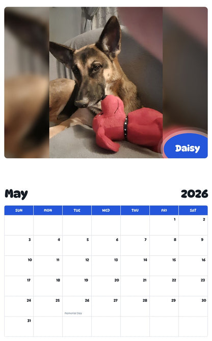 2026 - 2027 Daisy - Pawidols Pet Calendar