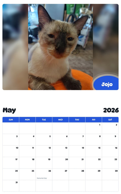 2026 - 2027 Jojo - Pawidols Pet Calendar