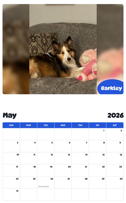 2026 - 2027 Barkley - Pawidols Pet Calendar