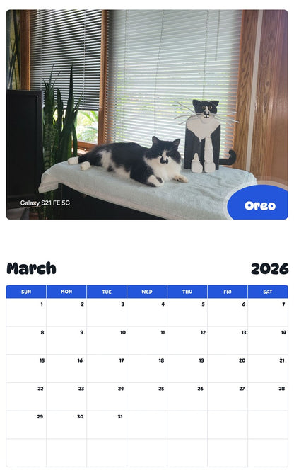 November 2025 - October 2026 Oreo - Pawidols Pet Calendar