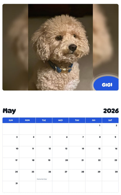 2026 - 2027 GIGI - Pawidols Pet Calendar