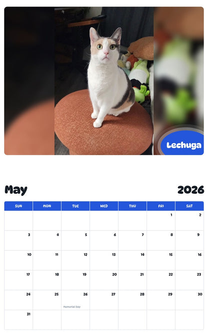 2026 - 2027 Lechuga - Pawidols Pet Calendar