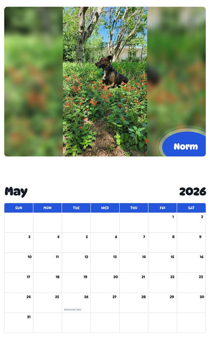 2026 - 2027 Norm - Pawidols Pet Calendar