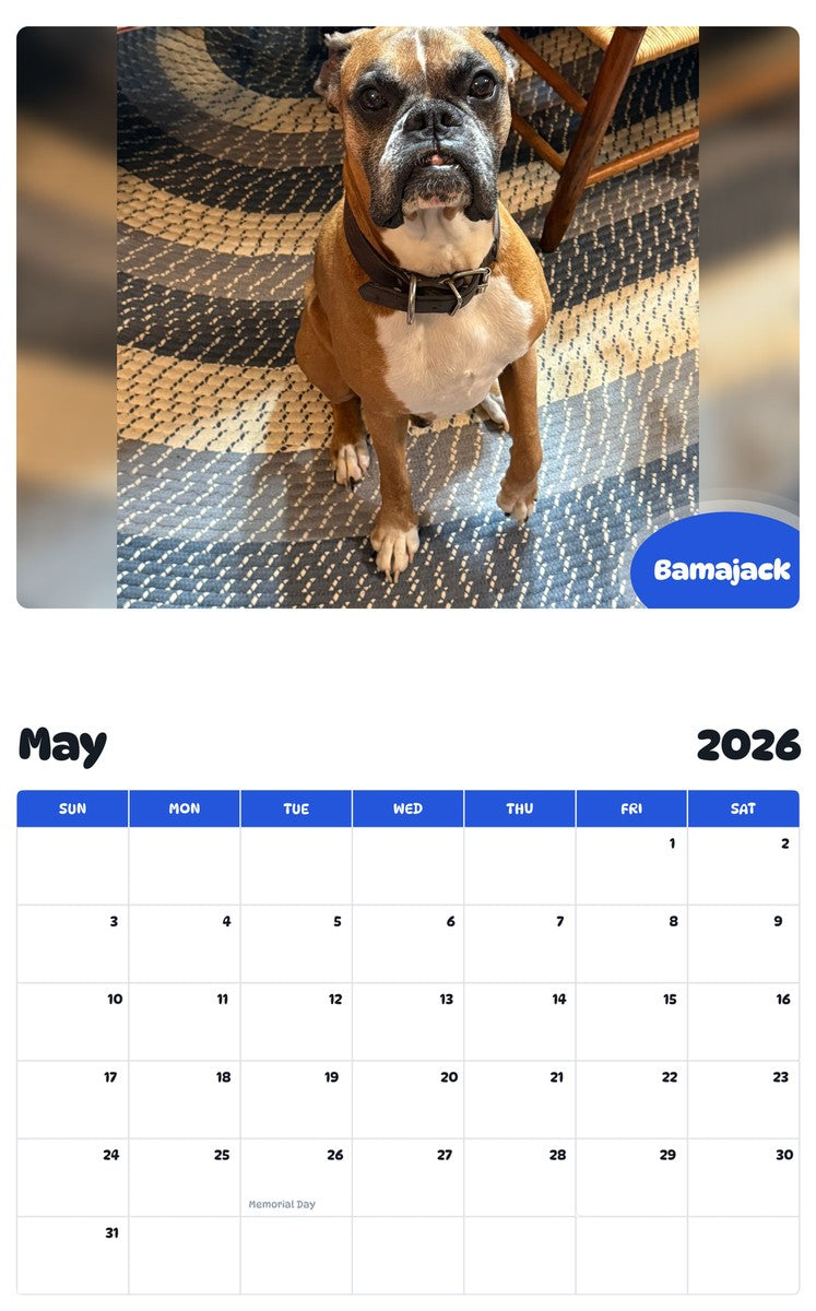 2026 - 2027 Bamajack - Pawidols Pet Calendar