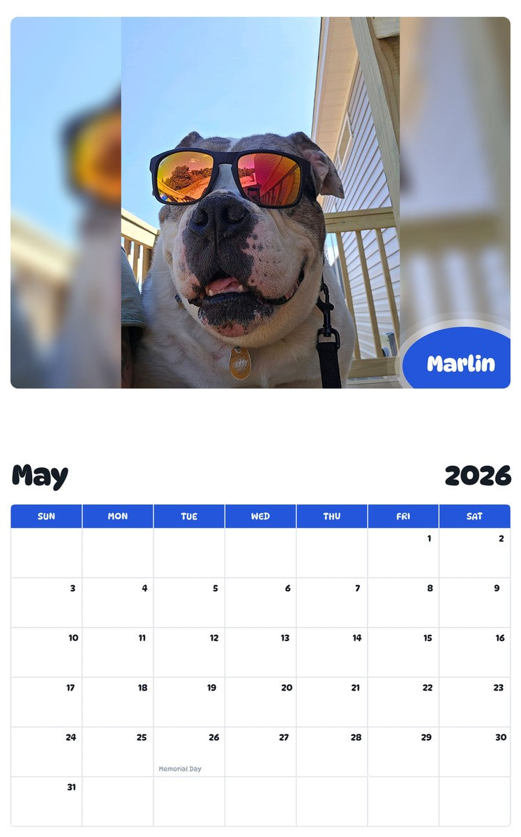 2026 - 2027 Marlin - Pawidols Pet Calendar