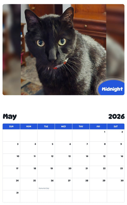 2026 - 2027 Midnight - Pawidols Pet Calendar