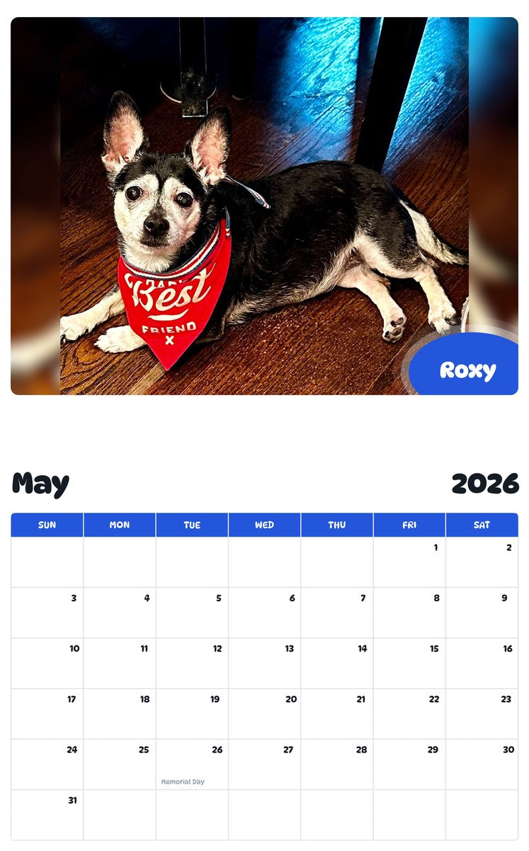 2026 - 2027 Roxy - Pawidols Pet Calendar