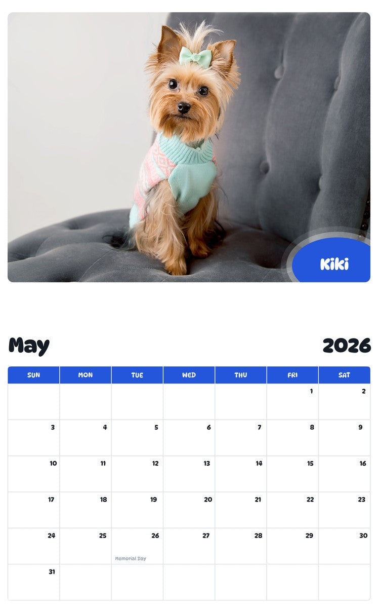 2026 - 2027 Kiki - Pawidols Pet Calendar