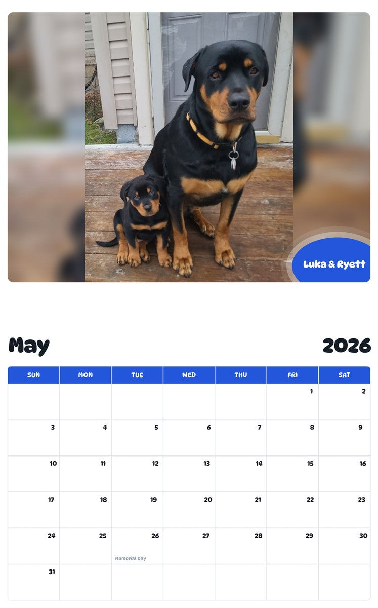 2026 - 2027 Luka & Ryett - Pawidols Pet Calendar