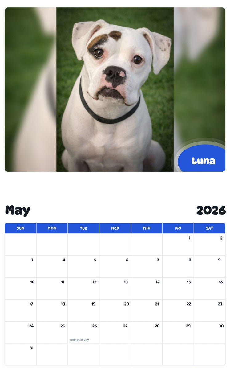 2026 - 2027 Luna - Pawidols Pet Calendar